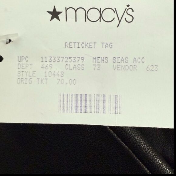 Calvin Klein Men’s Black Leather Driving Gloves Size Large Reticketed Macy’s Tag - Picture 5 of 5